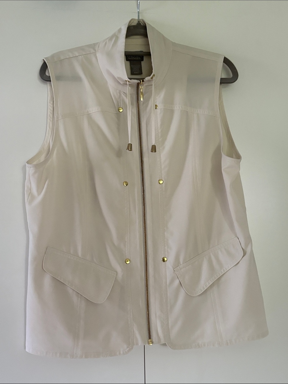 Additions by Chico's utility vest in a lightweight design in neutral beige 1